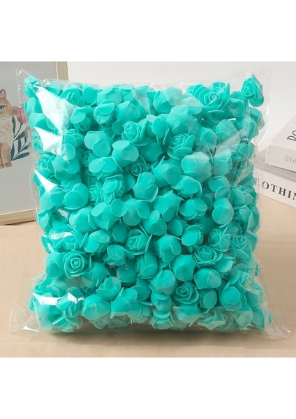 Tiffany Mavi 100 Adet 3.5 cm Gül Yapay Çiçekler Pe Köpük Sahte Çiçekler Ev Dekor Düğün Dekorasyon Malzemeleri Dıy Gelin Hediyeleri Karalama Defteri Aksesuarları (Yurt Dışından)