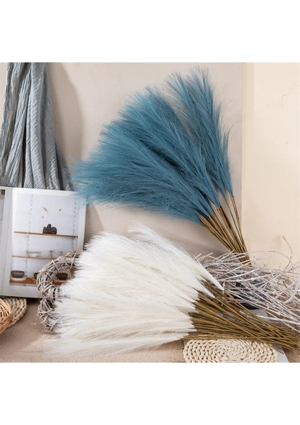 Bordo 20PCS 55CM 5/10/20PCS Kabarık Pampas Çim Boho Dekor Çiçek Sahte Bitki Kamış Simüle Düğün Parti Ev Dekorasyon Yapay Çiçekler (Yurt Dışından)