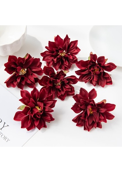 Kırmızı 10 Parça 20PC Yapay Çiçekler Ipek Gerbera Ercik Yılbaşı Gecesi Süslemeleri Ev Düğün Bahçe Gül Kemer Noel Çelenk Broş (Yurt Dışından)