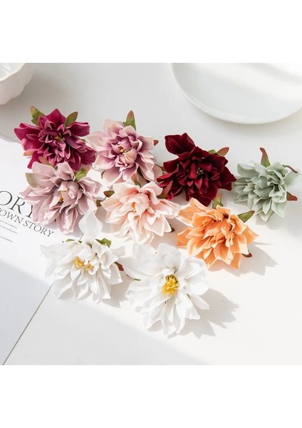 Kırmızı 10 Parça 20PC Yapay Çiçekler Ipek Gerbera Ercik Yılbaşı Gecesi Süslemeleri Ev Düğün Bahçe Gül Kemer Noel Çelenk Broş (Yurt Dışından)