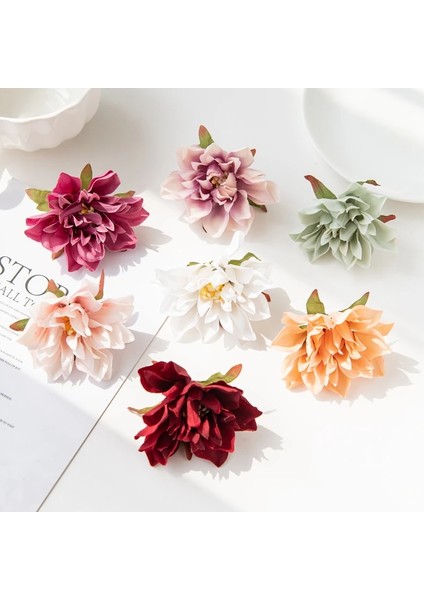 Kırmızı 10 Parça 20PC Yapay Çiçekler Ipek Gerbera Ercik Yılbaşı Gecesi Süslemeleri Ev Düğün Bahçe Gül Kemer Noel Çelenk Broş (Yurt Dışından)