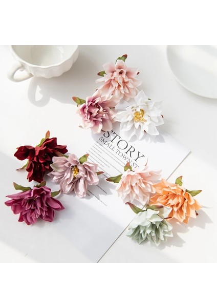 Kırmızı 10 Parça 20PC Yapay Çiçekler Ipek Gerbera Ercik Yılbaşı Gecesi Süslemeleri Ev Düğün Bahçe Gül Kemer Noel Çelenk Broş (Yurt Dışından)