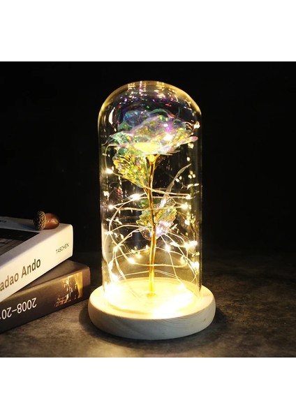 Parlak Renk Sıcak LED Büyülü Galaxy Gül Ebedi Güzellik ve Canavar Noel Sevgililer Günü Hediyesi Için Kubbede Peri Işıkları ile Gül (Yurt Dışından)