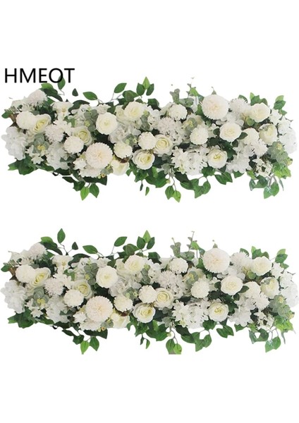Mavi B 50 cm Özelleştirmek Yapay Çiçek Beyaz Gül Şakayık Çiçek Aranjmanı Düğün Masa Merkezinde Çiçek Topu Parti Kemer Dekor Zemin (Yurt Dışından)