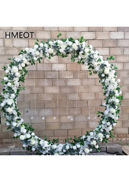 Mavi B 50 cm Özelleştirmek Yapay Çiçek Beyaz Gül Şakayık Çiçek Aranjmanı Düğün Masa Merkezinde Çiçek Topu Parti Kemer Dekor Zemin (Yurt Dışından)