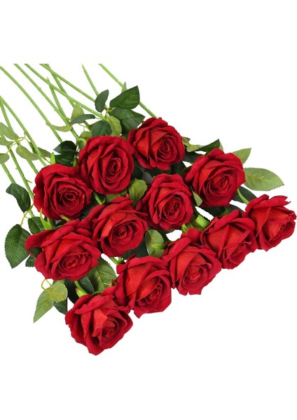 C 5 Adet 5/10 Adet Yapay Çiçekler Buket Kırmızı Ipek Sahte Gül Çiçek Düğün Ev Masa Dekorasyon Noel Sevgililer Günü Hediyesi Için (Yurt Dışından) fiyatları