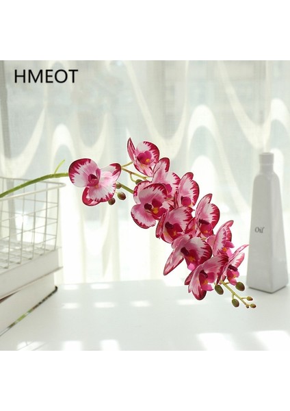 Gül Kırmızı Orkide 80 cm Büyük 3D 11/7 Kafaları Pvc Yapay Çiçek Orkide Phalaenopsis Saksı Bitkileri Peyzaj Düğün Çiçek Aranjmanı Ev Dekor (Yurt Dışından) fiyatları