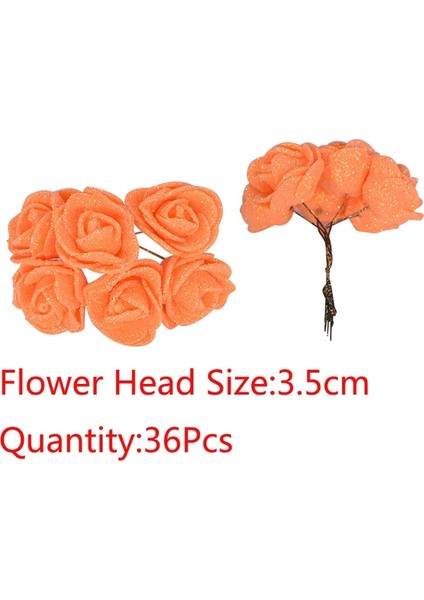 C07-36PCS 10-36 Adet Glitter Gül Kırmızı Kırmızı Pembe Altın Yapay Gül Köpük Çiçek Buketi Gelin Parti Düğün Parti Dekorasyon Sahte Buket (Yurt Dışından)