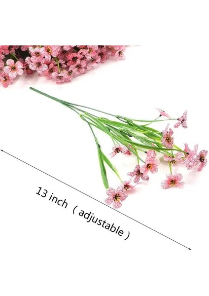 B Pembe Sahte Yapay Çiçekler Dekorasyon Için Açık Uv Dayanıklı Solmaz Sahte Plastik Bitkiler Bahçe Sundurma Pencere Mutfak Ofis Masası (Yurt Dışından)