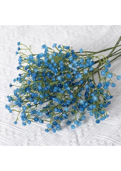 Koyu Mavi 3 Demet 90 Kafaları 52 cm Beyaz Yapay Çiçekler Düğün Dıy Buket Dekorasyon Aranjmanı Plastik Bebekler Nefes Sahte Çiçek Ev Dekor (Yurt Dışından)