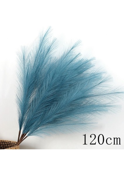 Gri BLUE-122CM 1pc Sahte Pampas Çim Dekor Tüy Çim Yapay Phragmites Australis Vazo Süslemeleri Sahte Sazlık Bitkiler Sonsuz Çiçekler (Yurt Dışından)
