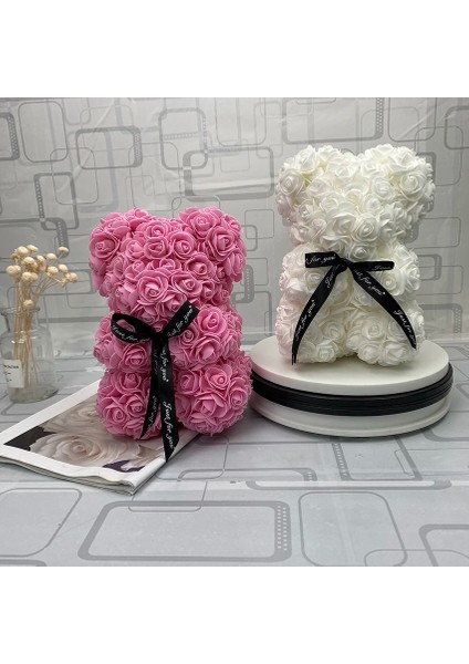 Mor 25CM Hiçbir Kutu Sıcak Sevgililer Günü Hediyesi 25CM Kırmızı Gül Teddy Bear Gül Çiçek Yapay Dekorasyon Yılbaşı Hediyeleri Kadınlar Sevgililer Hediyesi (Yurt Dışından)