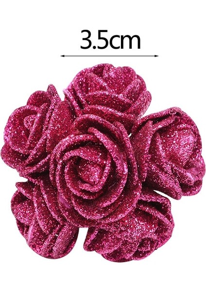 C07-36PCS 10-36 Adet Glitter Gül Kırmızı Kırmızı Pembe Altın Yapay Gül Köpük Çiçek Buketi Gelin Parti Düğün Parti Dekorasyon Sahte Buket (Yurt Dışından) fırsatları