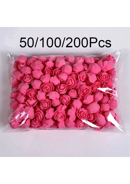 Koyu Pembe Gül 200 Adet 50/100/200 Adet 3.5 cm Köpük Gül Kafaları Yapay Çiçek Oyuncak Ayı Gül Düğün Doğum Günü Partisi Ev Dekor Için Dıy Sevgililer Hediyeler (Yurt Dışından)
