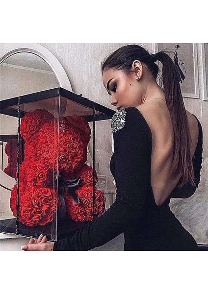 Pembe Kırmızı Dropshipping 40CM Teddy Bear Of Gül Yapay Çiçekler Pe Gül Ayı Kadınlar Için Sevgililer Düğün Noel Hediye Kutusu Ev Dekor (Yurt Dışından) fiyatları