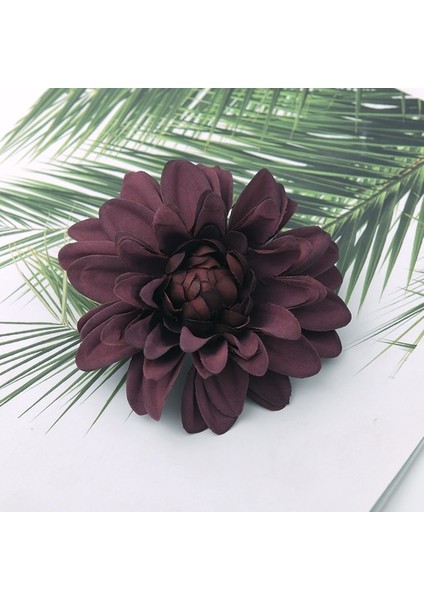 Burgandy 6 Adet Dahlia Yapay Ipek Çiçek Kafaları Düğün Dekorasyon Için Gül Dıy Çelenk Hediye Kutusu Scrapbooking Craft Sahte Çiçek Kafa (Yurt Dışından)