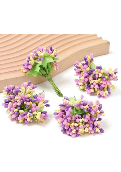 Mor Pembe 12 Adet Mini Yapay Çiçekler Ercik Sahte Çiçekler Ev Dekor Düğün Dekorasyon Için Gelin Buketi Çelenk Çiçek Duvar Hediye Aksesuarları (Yurt Dışından)