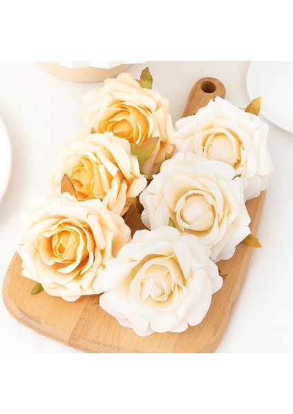 Mavi 5 Adet Gül Kafaları Yapay Ipek Çiçekler Düğün Ev Partisi Doğum Günü Noel Kek Dekorasyon Dıy Çelenk Beyaz Sahte Çiçek (Yurt Dışından) modelleri