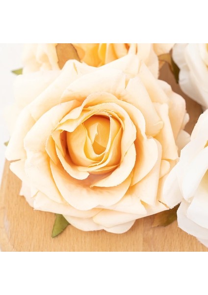 Mavi 5 Adet Gül Kafaları Yapay Ipek Çiçekler Düğün Ev Partisi Doğum Günü Noel Kek Dekorasyon Dıy Çelenk Beyaz Sahte Çiçek (Yurt Dışından) fırsatları