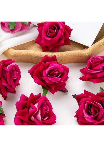Pembe 10 Adet Yapay Çiçekler Karalama Defteri Için Yeni Yıl Dekor Düğün Bahçe Gül Kemer Noel Ev Sahte Ipek Pazen Kafa Şeker Kutusu (Yurt Dışından)