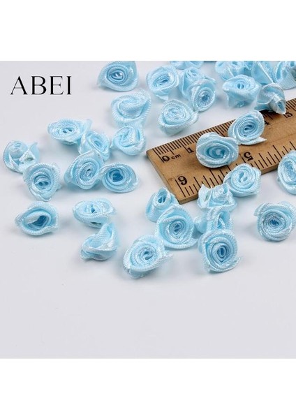 Açık Mavi 300 Adet 15MM Mix Renk Küçük Gül Çiçek Mini El Yapımı Saten Kurdele Gül Kafası Düğün Scrapbooking Dekorasyon Giysi Aksesuarları (Yurt Dışından)