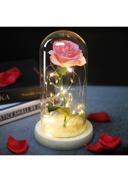 Hong Yapay Çiçekler Güzellik ve Çirkin Ebedi Gül Cam Kapak Sevgililer Günü Düğün Doğum Günü Dekor Hediye Için (Yurt Dışından) fırsatları