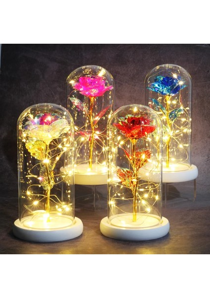 Hong Yapay Çiçekler Güzellik ve Çirkin Ebedi Gül Cam Kapak Sevgililer Günü Düğün Doğum Günü Dekor Hediye Için (Yurt Dışından) indirimleri