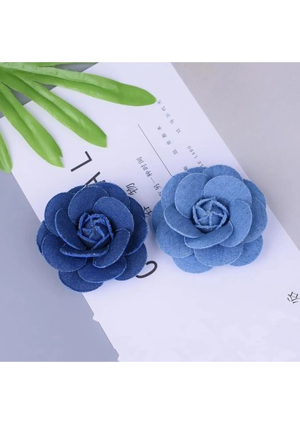 L 5 Adet/grup Mavi Denim Kumaş Çiçek Elbise Şapka Elbise Dekorasyon Çiçek El Yapımı Headdress Zanaat Dıy Saç Aksesuarları Malzemeleri (Yurt Dışından) fırsatları