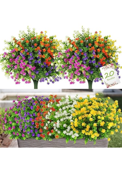 Mor 1 Paket Yapay Çiçekler Açık Uv Dayanıklı Yeşillik Çalılar Bitkiler Ev Mutfak Ofis Düğün Bahçe Dekor Için Sahte Çiçek (Yurt Dışından) fiyatları