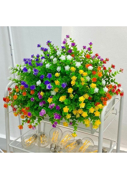 Mor 1 Paket Yapay Çiçekler Açık Uv Dayanıklı Yeşillik Çalılar Bitkiler Ev Mutfak Ofis Düğün Bahçe Dekor Için Sahte Çiçek (Yurt Dışından) modelleri