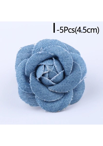 Ben 5 Adet/grup Mavi Denim Kumaş Çiçek Elbise Şapka Elbise Dekorasyon Çiçek El Yapımı Headdress Zanaat Dıy Saç Aksesuarları Malzemeleri (Yurt Dışından) fiyatları