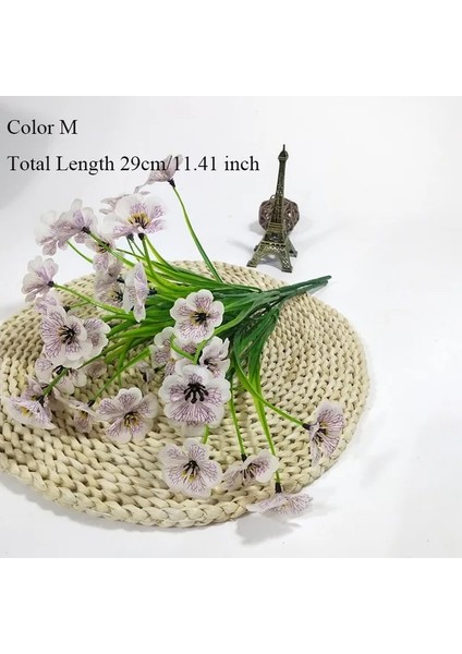 M 7-Çatal Plastik Yapay Çiçekler Yeşil Suni Çim Bitkiler Ev Ofis Masası Dekoratif Yapraklar Parti Dekorları Bitkiler 5 Renk (Yurt Dışından)