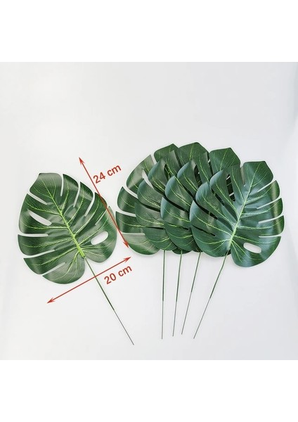 5 Adet-38.5 cm Yapay Kaplumbağa Yaprakları Yeşil Altın Tropikal Palmiye Yaprakları Monstera Sahte Yapraklar Orman Doğum Günü Hawaii Parti Süslemeleri (Yurt Dışından)