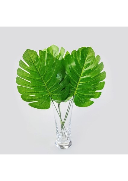 5 Adet-38.5 cm Yapay Kaplumbağa Yaprakları Yeşil Altın Tropikal Palmiye Yaprakları Monstera Sahte Yapraklar Orman Doğum Günü Hawaii Parti Süslemeleri (Yurt Dışından)