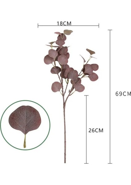 Bir Sonbahar Kahve 45 cm Iskandinav Rüzgar Yapay Bitkiler Demet Okaliptüs Para Yaprağı Ev Düğün Deco Çiçek Aranjmanı Fotoğraf Sahne Gri Yeşil (Yurt Dışından)