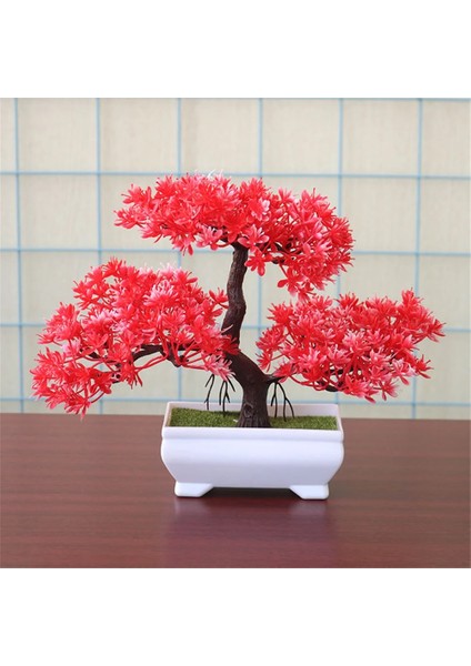 Yingsong Mor Plantas Artificiales Yapay Bitki Bonsai Küçük Ağaç Saksı Yatak Odası Dekor Süsler Ev Odası Masa Tropikal Bahçe Dekorasyon (Yurt Dışından)