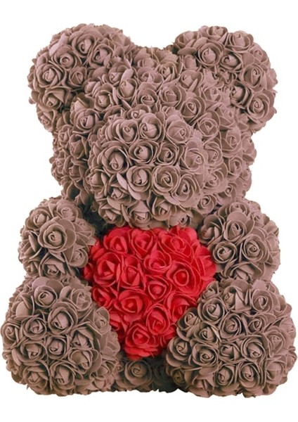 Kahverengi Beyaz Kırmızı Dropshipping 40 cm Teddy Bear Of Rose Yapay Çiçekler Pe Gül Ayı Kadınlar Için Sevgililer Düğün Noel Hediye Kutusu Ev Dekor (Yurt Dışından)