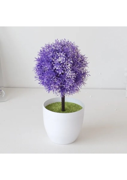 51 Sümbül Mor Kiraz Kartopu Simülasyon Bitki Saksı Çim Topu Bonsai Küçük Ağaç Ev Dekorasyon Çiçek Süsler Yaratıcı Mini Top (Yurt Dışından)