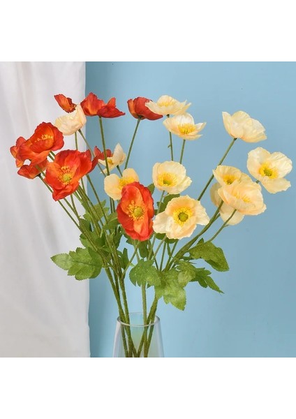 Beyaz 4 Kafa Yapay Haşhaş Çiçekleri Düğün Simülasyon Gelincikler Düğün Dekorasyon Ev Dekorasyon Süsler Ipek Çiçekler Çiçekler (Yurt Dışından) indirimleri