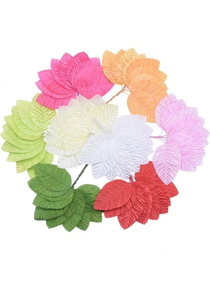 L03-100PCS 100 Adet Renkli Simülasyon Ipek Gül Yaprağı Sahte Yeşillik Ev Düğün Dekorasyon Için Dıy Noel Çelenk Aksesuarları Yapay Çiçek (Yurt Dışından)