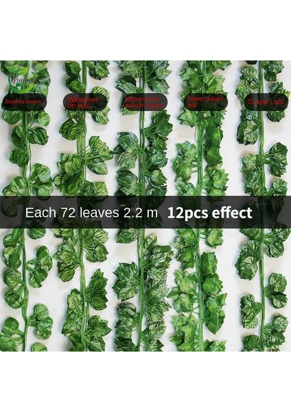Boston Sarmaşık 1 Adet 2.2 M Simülasyon Ivy Scindapsus Aureus Ivy Yaprakları Ivy Vines Yeşil Yapraklar Yapay Çiçek Düğün (Yurt Dışından)