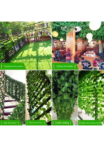 Boston Sarmaşık 1 Adet 2.2 M Simülasyon Ivy Scindapsus Aureus Ivy Yaprakları Ivy Vines Yeşil Yapraklar Yapay Çiçek Düğün (Yurt Dışından)
