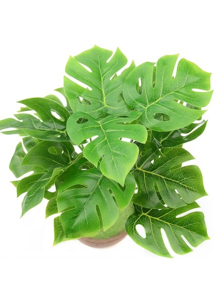 Stil 4 1 Buket / 18 Yaprak Yapay Palmiye Yeşil Turp Bitki Yaprak Ev Düğün Masa Süslemeleri Sahte Bonsai Ağacı Yaprakları Accessori (Yurt Dışından)