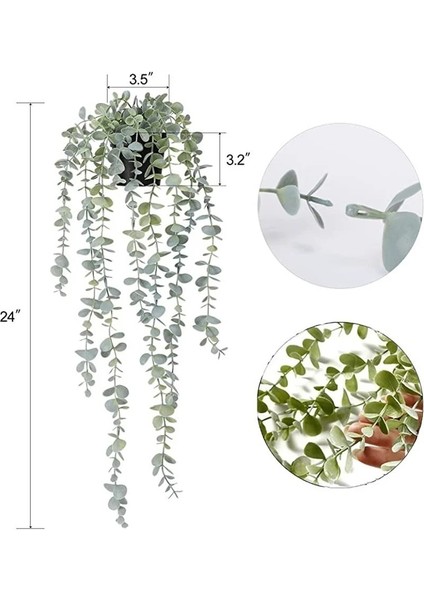 Okaliptüs Grisi 50-55 cm Yapay Okaliptüs Rattan Sahte Asılı Bitki Saksı Yeşil Bitki Duvar Odası Ev Iç Raf Dekor Için Uygun Mandala Vine (Yurt Dışından) modelleri