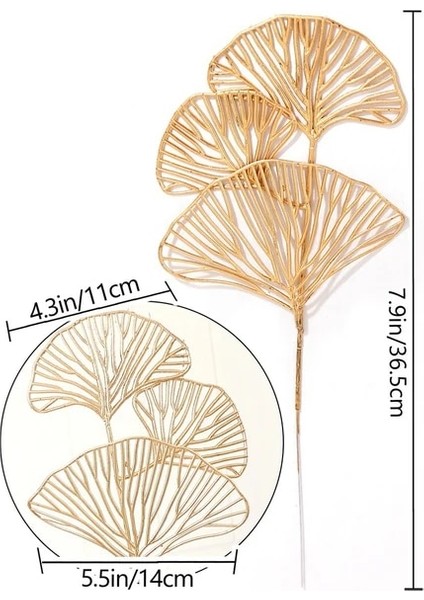 Ginkgo Altın Yapay Bitkiler Holly Ginkgo Okaliptüs Yaprağı Sahte Çiçekler Düğün Süslemeleri Ev Odası Masa Süsü Yeni Yıl 2023 (Yurt Dışından)