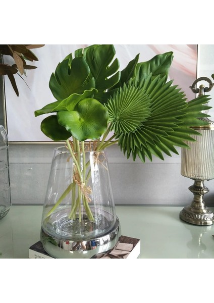 38 cm A 45 cm 3 Adet Yapay Palmiye Yaprakları Demet Yeşil Pu Monstera Bitkiler Nadir Sahte Bakır Çim Çiçek Aranjmanı Ev Dekorasyon (Yurt Dışından) fırsatları