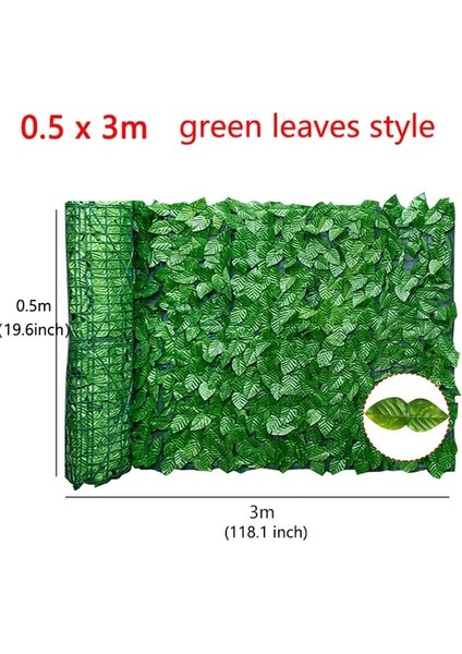 0.5 X3 M Yeşil Yapraklar Yapay Yaprak Gizlilik Çit Rulo Gizlilik Çit Simüle Yeşil Yaprak Duvar Peyzaj Açık Bahçe Arka Bahçe Balkon Dekor (Yurt Dışından)