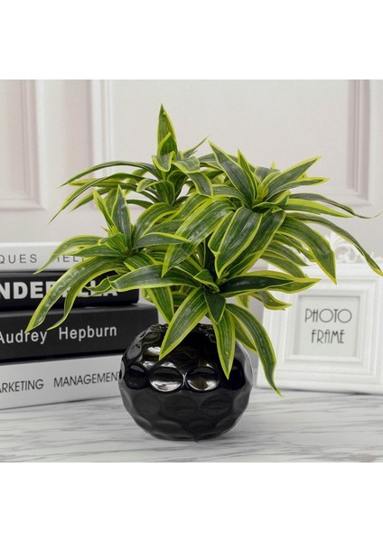 H 35 cm 3 Çatal Yapay Masaüstü Sahte Bitkiler Yeşil Plastik Palmiye Ağacı Demet Çiçek Malzeme Ofis Oturma Odası Noel Ev Dekor (Yurt Dışından) modelleri