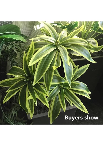 H 35 cm 3 Çatal Yapay Masaüstü Sahte Bitkiler Yeşil Plastik Palmiye Ağacı Demet Çiçek Malzeme Ofis Oturma Odası Noel Ev Dekor (Yurt Dışından) indirimleri