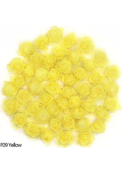 F09-SARI 20 Adet 50 Adet Yapay Köpük Dantel Gül Kafaları 3.5 cm Çiçek Dıy Çelenk Ev Düğün Dekorasyon Scrapbooking Çiçekler Sahte Çiçek Kafa (Yurt Dışından)
